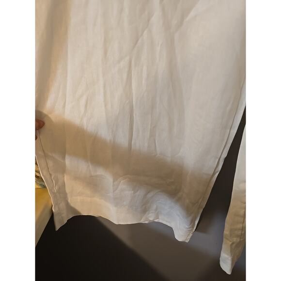 NWT Max Studio White Linen Blend Drawstring Wide Leg Trouser Pants Womans Sz XL - Picture 5 of 9